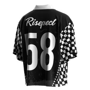 Camiseta Retro de Fútbol Americano con Cuello Polo, Transpirable y de Secado Rápido, Diseño Holgado, Perfecta para Conjuntos Modernos - Product Image 3