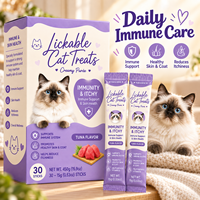 Bâtonnets de Purée Crémeuse Léchables pour Chats, Vente en Gros Usine, Soutien Immunitaire, Peau et Pelage, Saveur Thon, Sans Céréales, OEM ODM