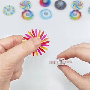 Fidget Spinners à Illusion Visuelle 3D Colorés, Jouets Anti-Stress Optiques Effet Tourbillon Arc-en-ciel pour Enfants et Adultes, Cadeaux de Fête - Product Image 2
