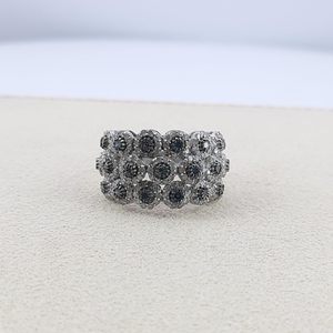 Jewelspaark <b>Diamond</b> <b>Ring</b> 1.40 Cttw Round Cut White And Blue Enhanced Natural Stone 925 Sterling Silver Engagement Jewelry For - Product Image 6
