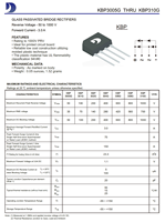 Rectificador de puente monofásico pasivado por vidrio KBP304G 400V 3A de montaje superficial para fuente de alimentación, 100% original, código de lote rastreable