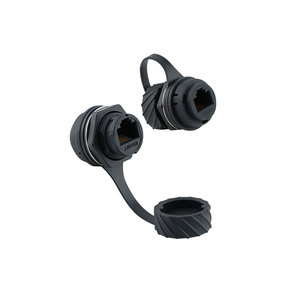 Connecteur de base <span class=keywords><strong>femelle</strong></span> <span class=keywords><strong>RJ45</strong></span> industriel étanche IP68 avec contacts en cuivre et boîtier en nylon pour utilisation extérieure - Product Image 1