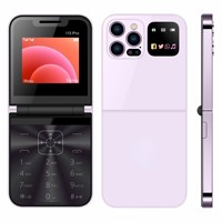 Teléfono Móvil Plegable I15 Pro Mini 2024, 2G GSM, Pantalla de 2.4 Pulgadas, Doble SIM, Radio FM, Botones Grandes, Linterna LED de Alta Velocidad