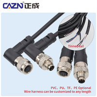 Fiche à code A surmoulée M9 2 3 4 5 6 7 Connecteur à angle droit mâle femelle à 8 broches 2 3 prises avec fil PVC non blindé