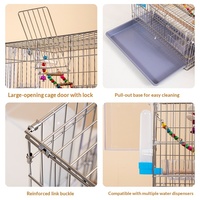 Cage à oiseaux extra-large en acier inoxydable pour perroquets, perruches, calops - Conception anti-évasion, facile à nettoyer, cage de reproduction
