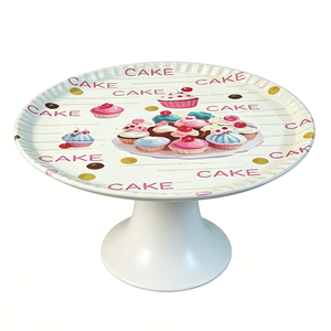Bandeja de Postres de Melamina de 30 cm, Colorida, para Fiestas de Cumpleaños al Aire Libre, para Pasteles, Galletas, Frutas, <span class=keywords><strong>con</strong></span> Base Alta - Product Image 3