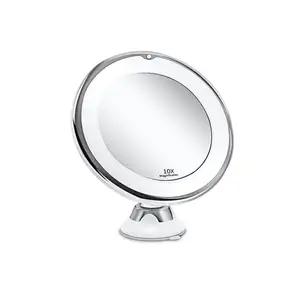 Miroir Led de maquillage, 10 fois grossissement, chargeur USB, modèle de chargement, trois couleurs, mise à niveau, ventouse, miroir de beauté pliable, avec Led