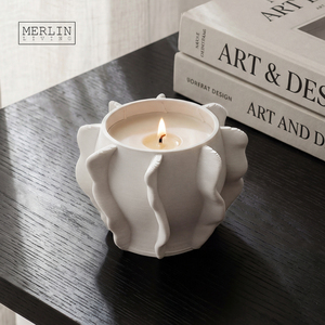 Merlin Living Modern Ceramic <strong>Candle</strong> Jar for Home <strong>Decor</strong> Ceramic <strong>Decoration</strong> <strong>Candle</strong> Jar Chaozhou Omaysn Ceramic Factory Wholesale - Product Image 4