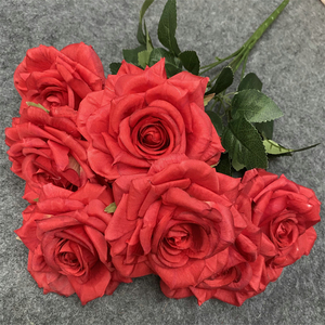 Mazzo diretto in fabbrica di fiori di seta rosa rosa rosa rosa giallo rosa rosa artificiale per eventi di anniversario di matrimonio decorazione per la casa - Product Image 6