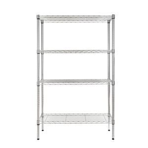 Étagère de rangement sur pied en métal chromé à 4 niveaux, unité d'étagère en métal écologique pour l'organisation des cuisines commerciales et hôtelières - Product Image 1