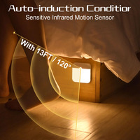 Nouveau design Led armoire lumière PIR corps capteur de mouvement lumière intérieure veilleuse corps humain lampe à induction