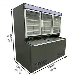 Vitrine commerciale verticale avec compartiment de réfrigération supérieur - Congélateur combiné pour supermarché - Certification CE - Product Image 2