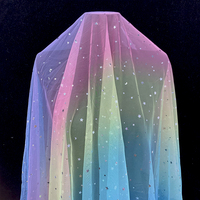 Personnalisation de la reliure et de l'emballage PL, Tulle polyester à paillettes étoiles et lunes 5 couleurs pour tutus d'enfants, tenues de fête, chemins de table et décors