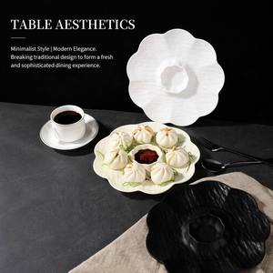 Plato para Dumplings Japoneses con Salsita, Textura de Piedra, Melamina Irrompible, Forma de Flor, Bandeja para Sushi para Restaurante y Uso Doméstico - Product Image 6