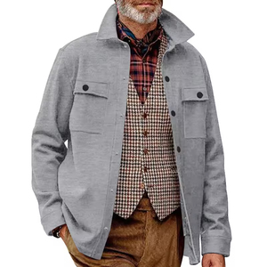 Chaqueta casual europea y americana para hombre, primavera y otoño 2025, con forro de terciopelo, de un solo botón, color sólido, corte ajustado. - Product Image 2