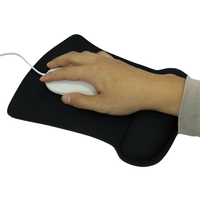 Tapis de souris ergonomique en silicone noir personnalisé avec logo, repose-poignet, base en caoutchouc, soulagement de la douleur, pour le gaming, certifié RoHS