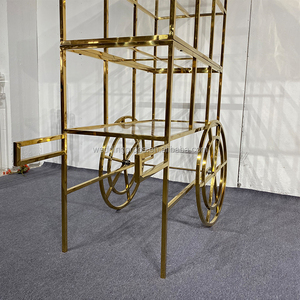 Wedding Party Garden Decoration <strong>Flower</strong> <strong>Display</strong> Stainless Steel Candy Cart Gold Candy Cart <strong>Display</strong> - Product Image 4
