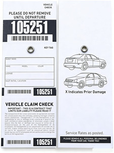Biglietti per Valet Parking a 3 Parti <span class=keywords><strong>con</strong></span> Codice a Barre, Numerati, <span class=keywords><strong>con</strong></span> Scontrino per Ritiro Chiavi, Perforati - Product Image 4