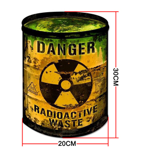 Plaque métallique vintage en relief, signalisation de danger, signalisation rétro de déchets radioactifs, plaques en étain en relief, garage, atelier, plaque d'avertissement en métal - Product Image 2