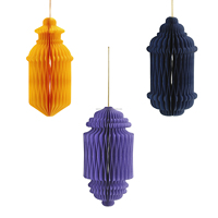 Ornements en papier Eid mubarak avec aimant décorations en nid d'abeille lanternes ramadan décorations ramadan 2024