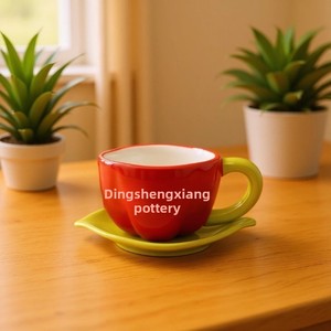 Set da tè e caffè in ceramica a forma di peperone colorato, creativo, stile pastorale, per il commercio transfrontaliero - Product Image 4