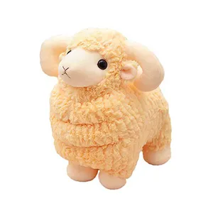 2024 Custom Mini Llama Soft lamb Material Black Sheep Big Corn Cute Soft Stuffed Plush Sheep Toy