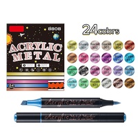 Ensemble de marqueurs acryliques souples à couleurs métalliques pour étudiants en art, anti-transfert, pour dessin et gribouillage, personnalisés en Chine