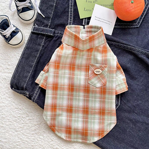 नए डिजाइन कुत्ते के कपड़े वसंत गर्मियों के प्लेड पालतू शर्ट कुत्ते और गर्मियों के पतले कपड़े - Product Image 3