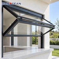 Fenêtres pliantes verticales en aluminium résistantes aux intempéries RICHOCEAN pour restaurant, verre trempé, cadre fin, fenêtre de bar pliante vers le haut