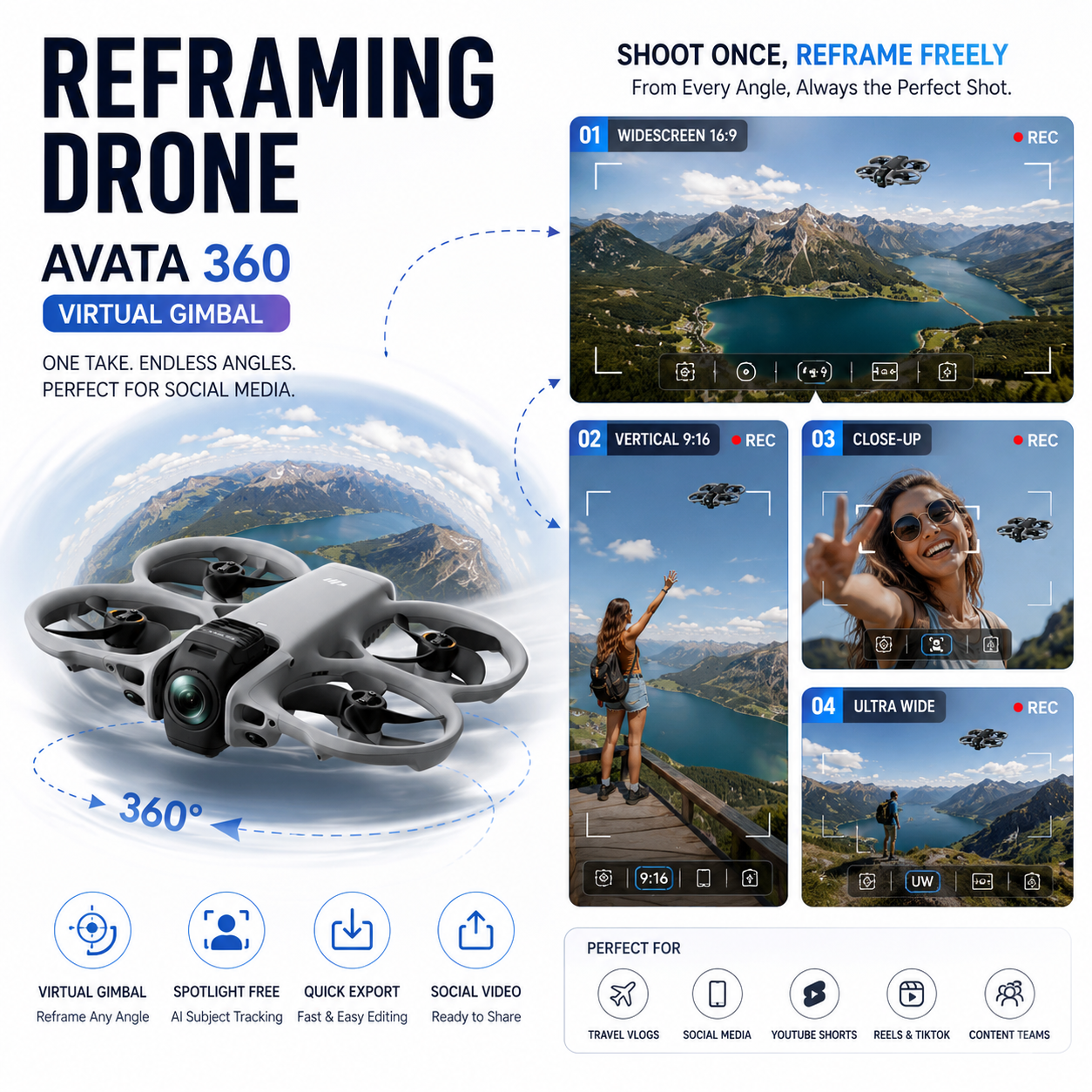 Avata 360 - Drone de repositionnement