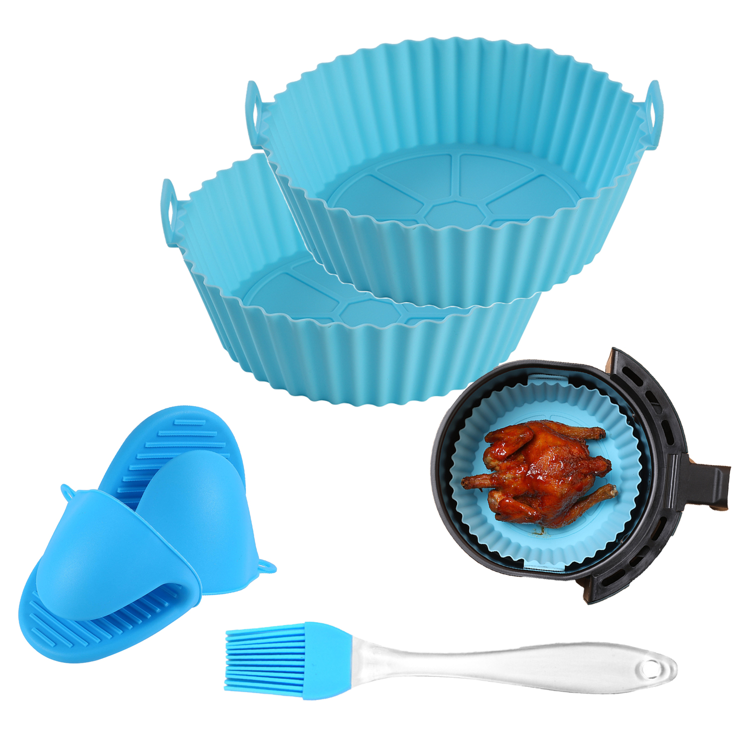 Многоразовые силиконовые подкладки для фритюрницы, 90 г, 8 дюймов, 16 см