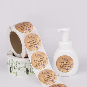 Etiquetas de jabón corporal personalizadas, etiqueta de botella de lavado corporal de polipropileno, impresión en rollo