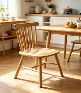 Modern Scandinavian Wooden Spindle <b>Back</b> <b>Chair</b> For Living Room And Dining Area With Solid Wood Legs And Ergonomic Design - Product Image 1