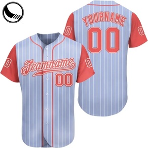 Camiseta de Béisbol Unisex a Rayas, Estilo Deportivo, Transpirable, Tallas Grandes, 100% Poliéster, Venta al Por Mayor - Product Image 3