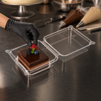 Boîte à hamburger jetable transparente en PET avec couvercle, conteneur alimentaire transparent à clapet pour hamburgers, restauration rapide, à emporter, café