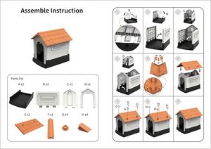 Caseta Plegable Moderna para Perros de Plástico para Exteriores, Refugio Sostenible para Mascotas con Diseño Animal para Sala de Estar - Product Image 4
