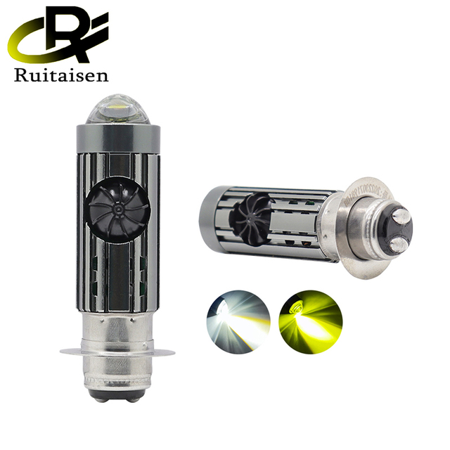 P15D LED Headlight Bulb ATV Motorcycle White Yellow 12V P15D Base Hi/lo Beam Headlamp Light for Motorbike Tractor Scooter