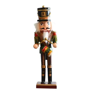 Home decoration 30cm green drummer nutcracker wood for girls present