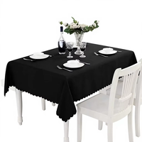 Nappe rectangulaire durable en polyester à bord ondulé pour mariage, banquet, fête, hôtel, restaurant