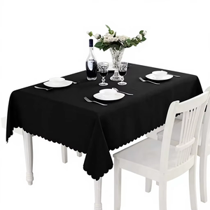 Nappe rectangulaire durable en polyester à bord ondulé pour mariage, banquet, fête, hôtel, <span class=keywords><strong>restaurant</strong></span> - Product Image 1