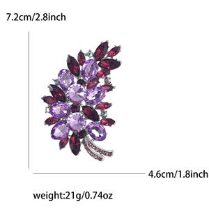 Mode femmes broches alliage strass plume bijoux broche rose Corsage collier broche accessoires - Product Image 6