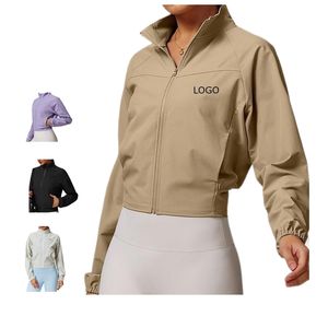 Vêtement de sport pour femmes en gros, <span class=keywords><strong>veste</strong></span> de sport ample à fermeture éclair intégrale, manches longues, <span class=keywords><strong>veste</strong></span> de yoga de sport d'extérieur avec poches - Product Image 2