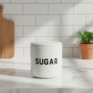 Ensemble de pots en céramique blanche nordique minimaliste, pots à café, thé et sucre en céramique avec couvercle pour la décoration de la cuisine - Product Image 2