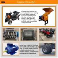 Concasseur à marteaux diesel Dingguan Max. 15t/h PC310*520 pour l'extraction d'or et le concassage de pierres, utilisation minière, stable et efficace