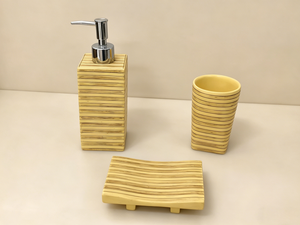 Ensemble d'accessoires <span class=keywords><strong>de</strong></span> <span class=keywords><strong>salle</strong></span> <span class=keywords><strong>de</strong></span> <span class=keywords><strong>bain</strong></span> <span class=keywords><strong>en</strong></span> résine imitation <span class=keywords><strong>bambou</strong></span> jaune rayé, distributeur <span class=keywords><strong>de</strong></span> savon, gobelet, porte-savon pour la décoration <span class=keywords><strong>de</strong></span> la <span class=keywords><strong>salle</strong></span> <span class=keywords><strong>de</strong></span> <span class=keywords><strong>bain</strong></span> à domicile - Product Image 3