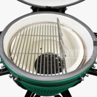 Barbecue au charbon de bois en céramique Kamado de 24 pouces avec allumage automatique, fumoir extérieur émaillé en porcelaine pour la restauration