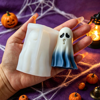 J10-616 Neues Design Halloween-Totenkopf-Form Lebensmittelechte Silikonform für Kerzen Seife Umweltfreundliche Heimdekoration Einfaches Entformen