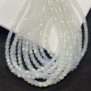 Bola de cristal de ilusión esmerilada de Color de goma blanca de varios tamaños, para collar DIY Luz de luna, accesorios de joyería, materiales hechos a mano - Product Image 2