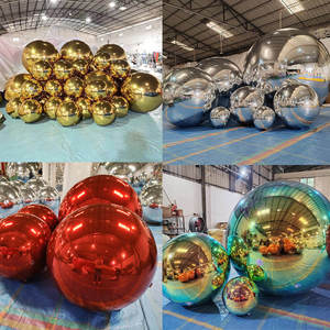 بالونات مرآة قابلة للنفخ كبيرة الحجم على شكل بيض، بالونات ديسكو لامعة معلقة ملونة عملاقة لتزيين حفلات الزفاف والمناسبات والمسارح - Product Image 4