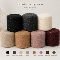 Fil Fantaisie Brossé 1/14NM 12% Acrylique 79% Polyester 5% Lurex 3% Spandex 1% Paillettes pour Tricot Pull Garn Hilo Filati